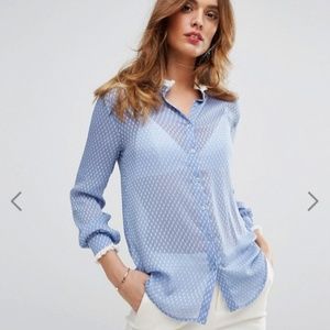 ASOS Powder Blue Mesh Women's Blouse!